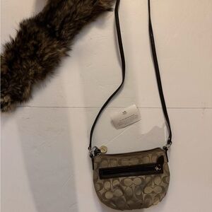 Coach Beige and Brown Crossbody Bag